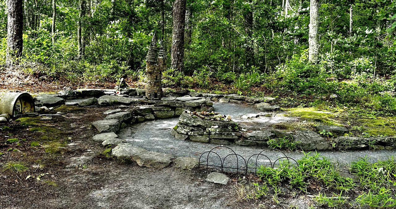 Fairy house path at Cape Cod Lavender Farm. (Liesel Nygard)