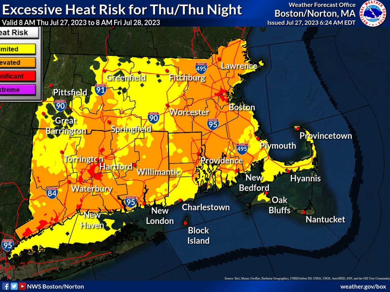 Excessive heat risk, 7/27/23