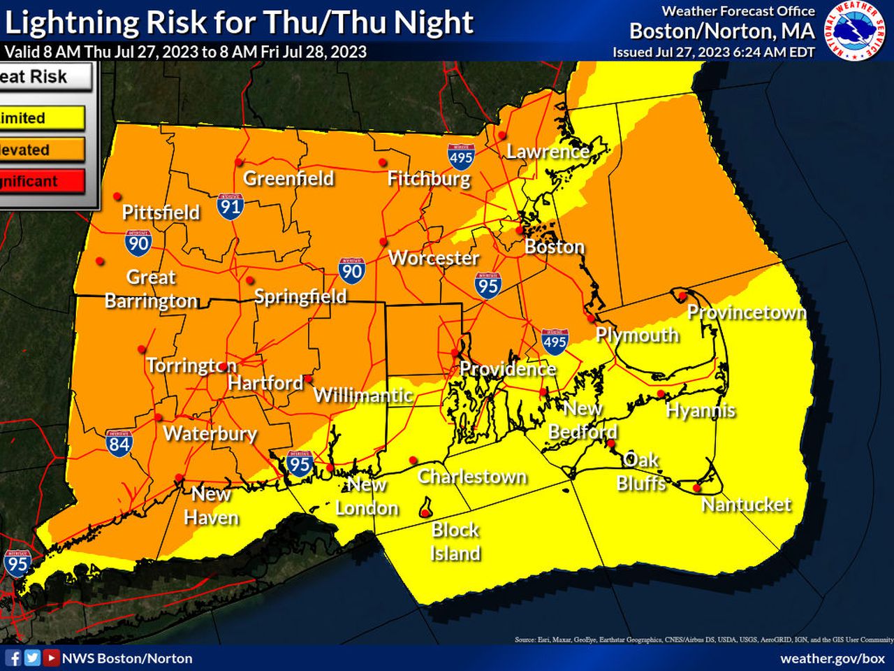 Lightning risk, 7/27/23