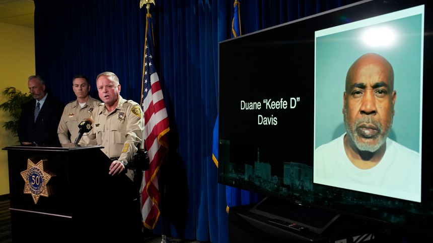 Las Vegas Sheriff Kevin McMahill speaks during a news conference on an indictment in the 1996 murder of rapper Tupac Shakur, Friday, Sept. 29, 2023, in Las Vegas.