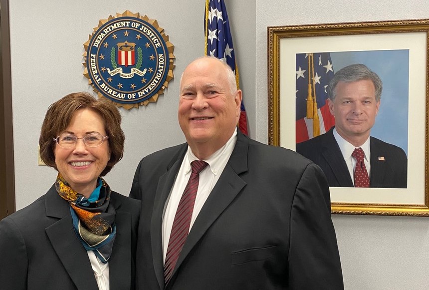 Alicia Wadas and her brother Charles R. Smith at the FBINCAAA General Conference at FBI HQ.