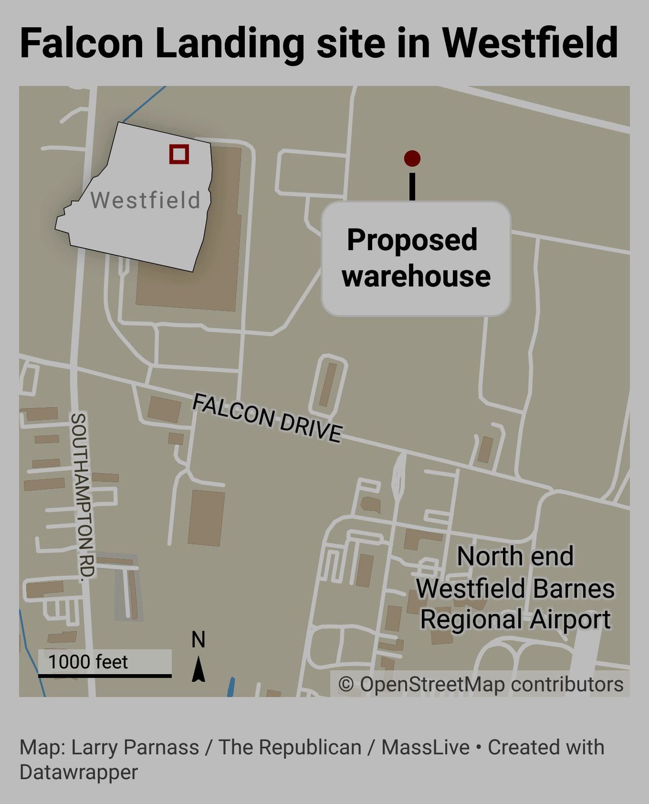 Proposed Falcon Landing site in Westfield
