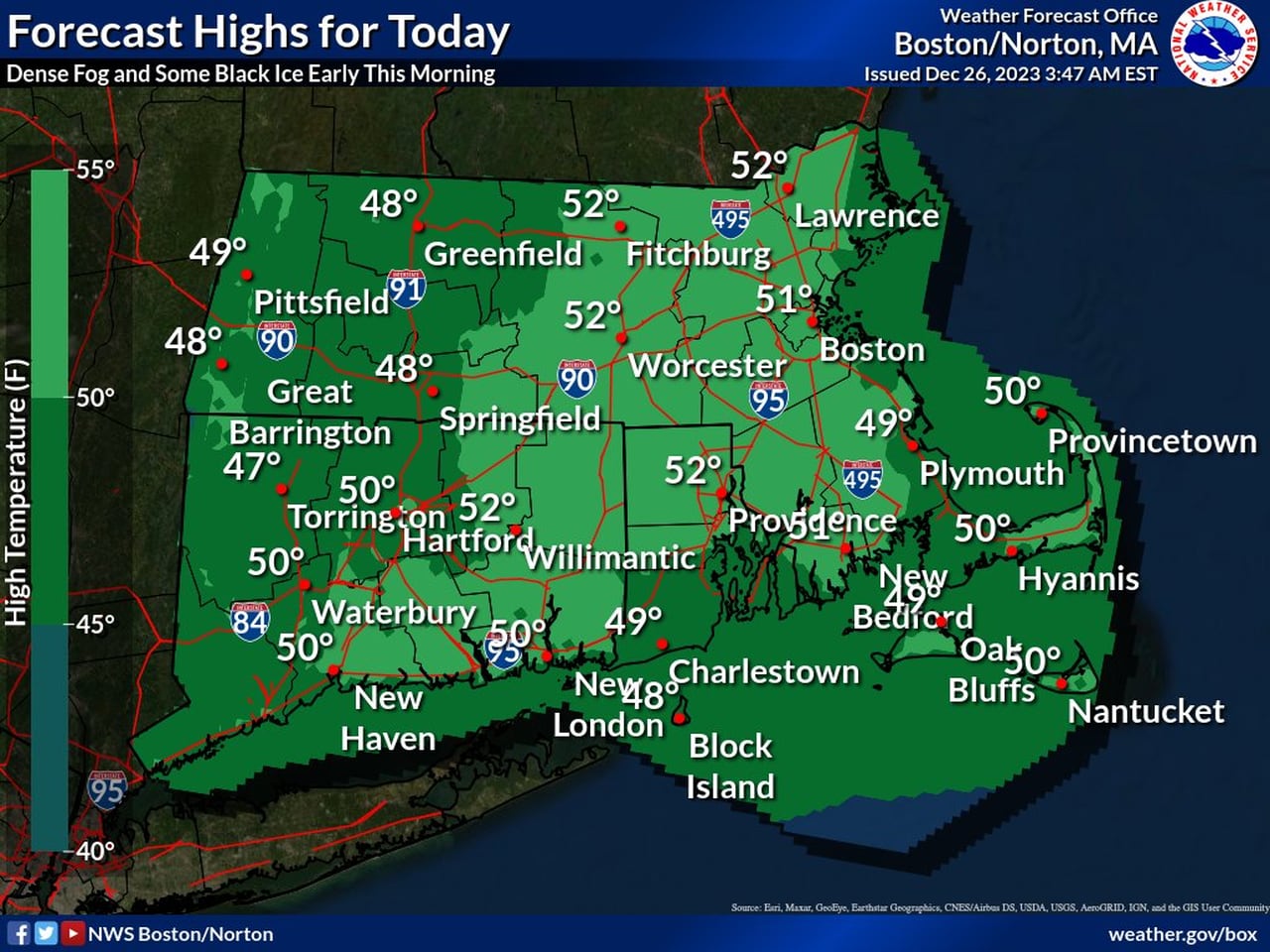 Highs Tuesday