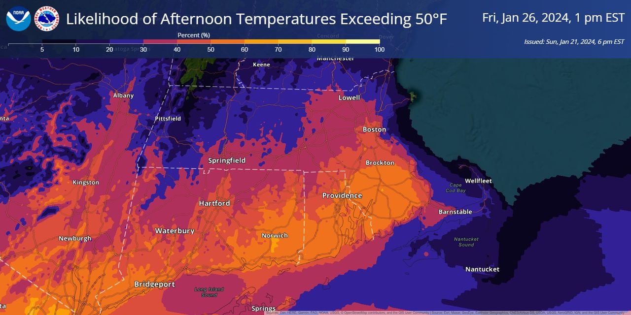 Potential warm January day