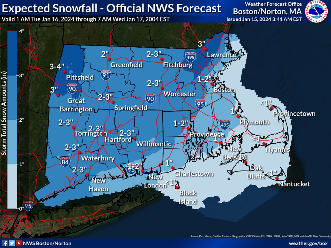 Snow Map Jan. 15