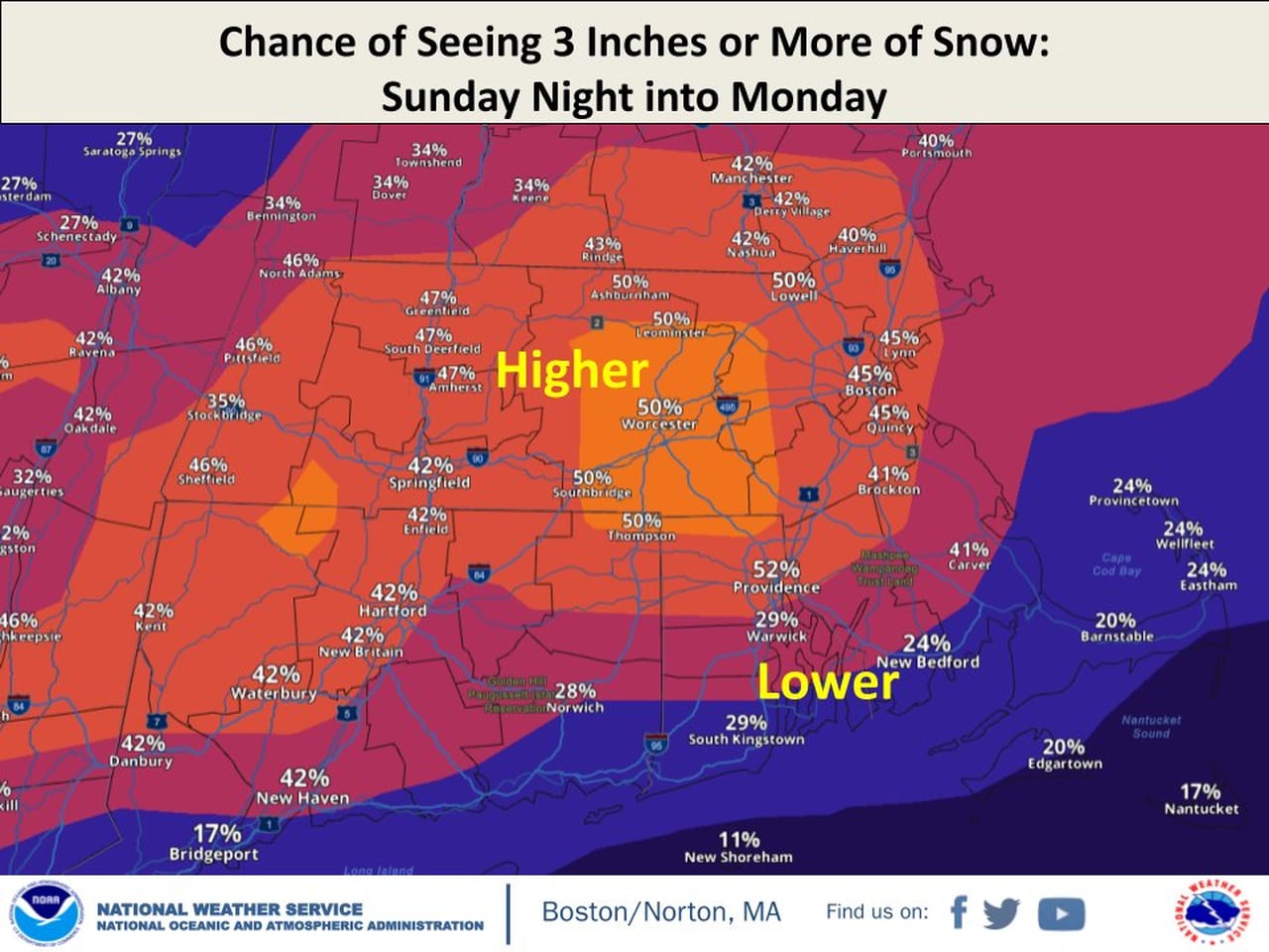 Chance of 3+ Inches of Snow