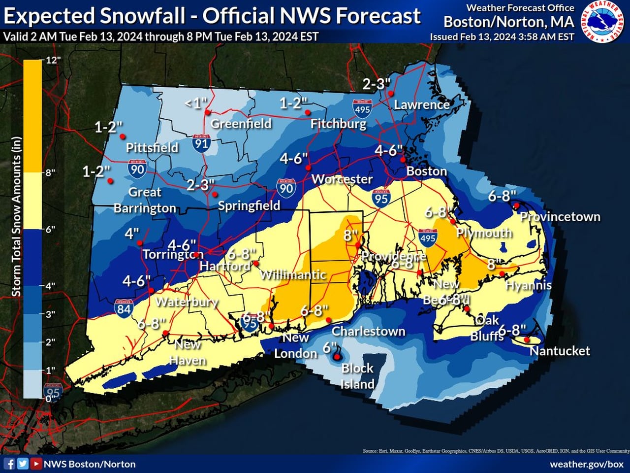 Snow Totals Nor'easter