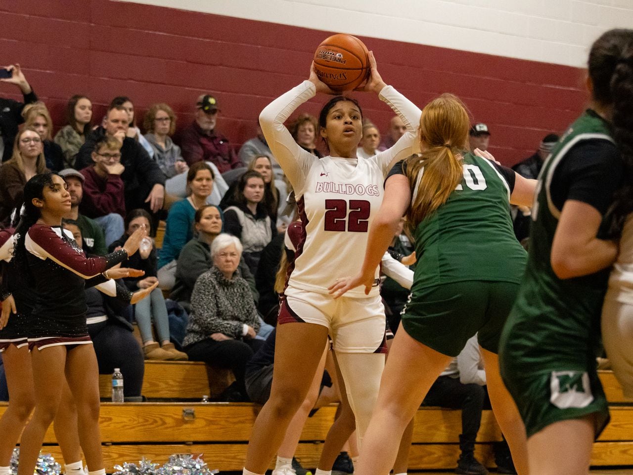 Springfield International’s Alexa Davis (22) during a game against Minnechaug on 1/5/23 at Springfield International Charter School. (Kayla Wong/ MassLive)