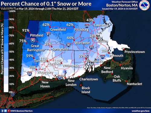 NWS snow chance map