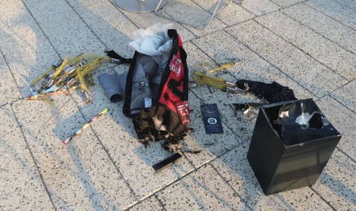 Authorities detonated a bag full of wires, fireworks and a lockbox in the middle of Harvard's Science Center Plaza