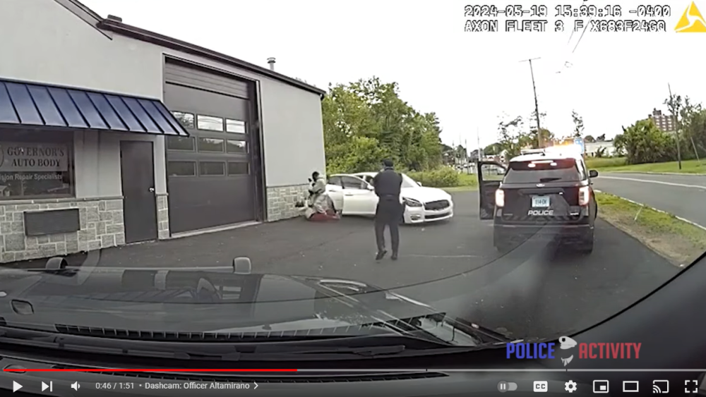 Video shows East Hartford police shooting at fleeing suspect as his car hit people holding children