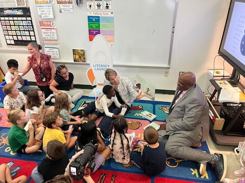 Maura Healey and Pat Tutwiler reading