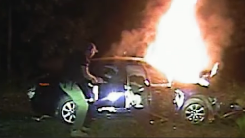 Video: Heroic Beaufort County cops save man from burning car seconds before certain death