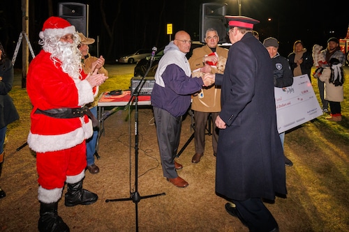 Hampden County Sheriff's Department, Sarno, Salvation Army Toy for Joy Donation at Tree Lighting