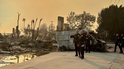 R.I. police department collects gift card donations for  LAPD officers who lost homes in wildfires