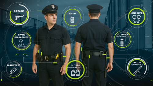 Police duty belt infographic