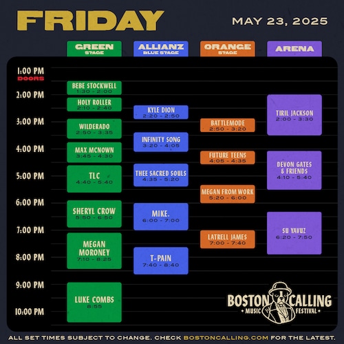 Boston Calling 2025 schedule
