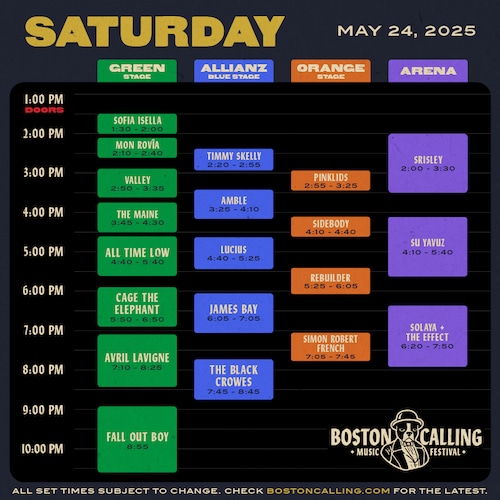 Boston Calling 2025 schedule