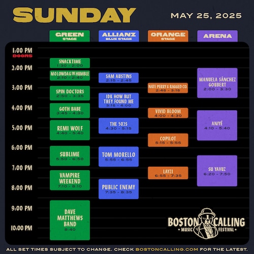 Boston Calling 2025 schedule
