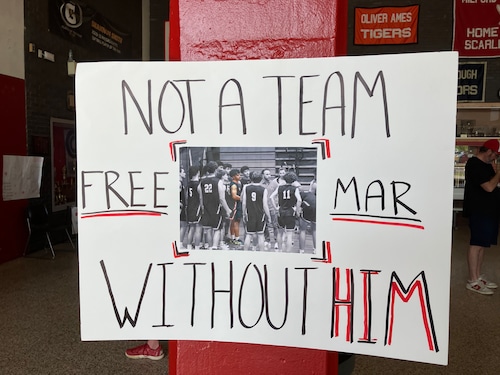 Milford Volleyball protests the detainment of teammate Marcelo Gomes