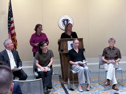 State Rep. Natalie Blais, D-1st Franklin, discusses the challenges facing Massachusetts' rural school districts. Blais and state Sen. Joanne M. Comerford, D-Hampshire/Franklin/Worcester, are sponsoring companion House and Senate bills that would increase state support for rural districts and make it easier for them to regionalize services.