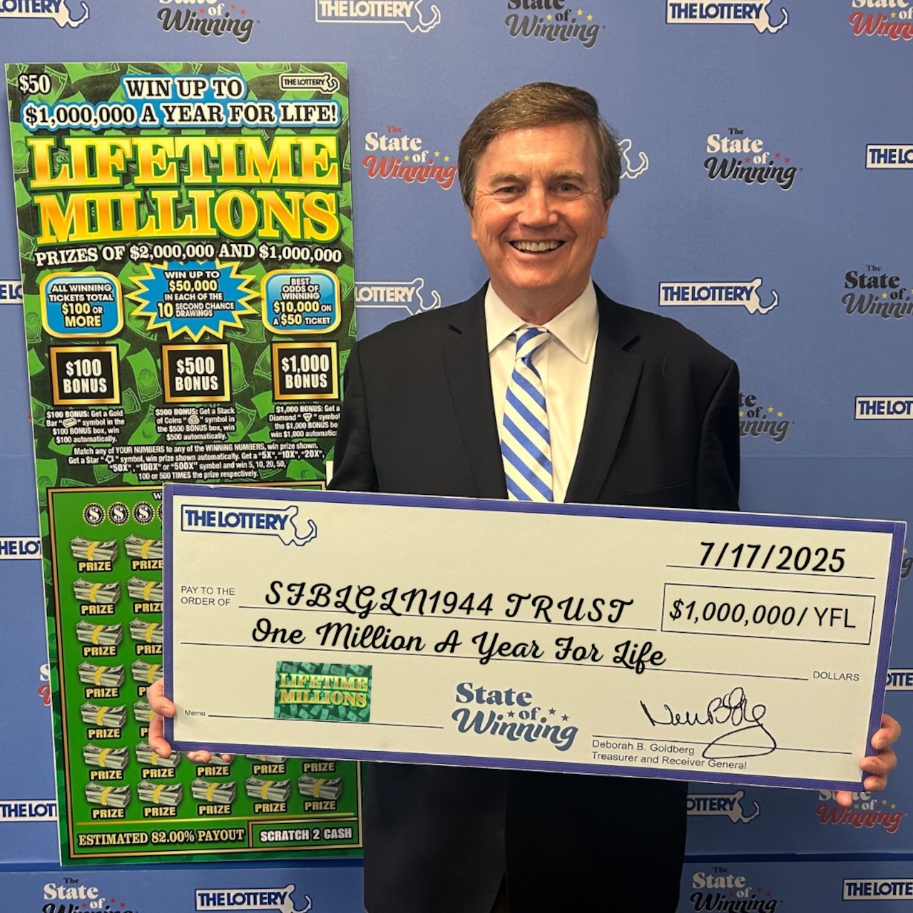 $1 million of year for life lottery prize claimed by SFBLGLN1944 TRUST