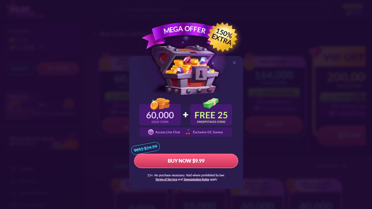 PlayFame Casino first-purchase bonus.