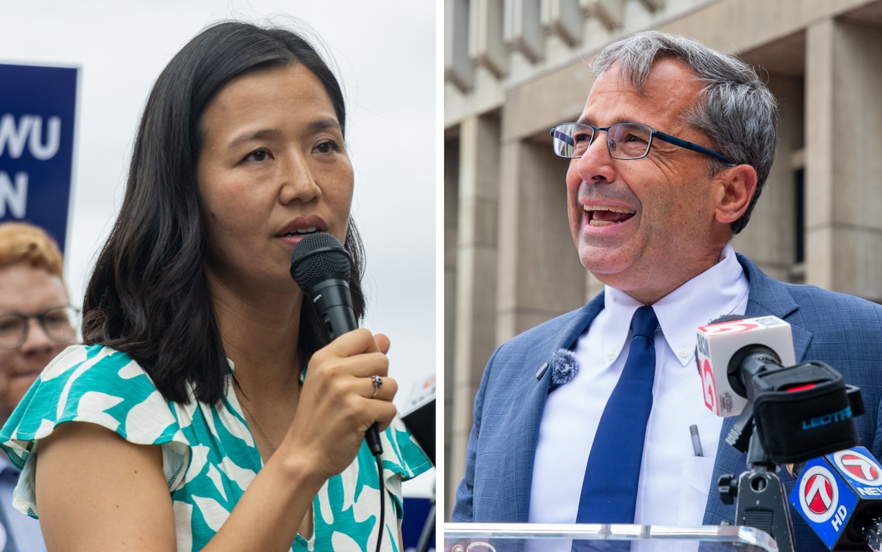 Mayor Michelle Wu and Josh Kraft