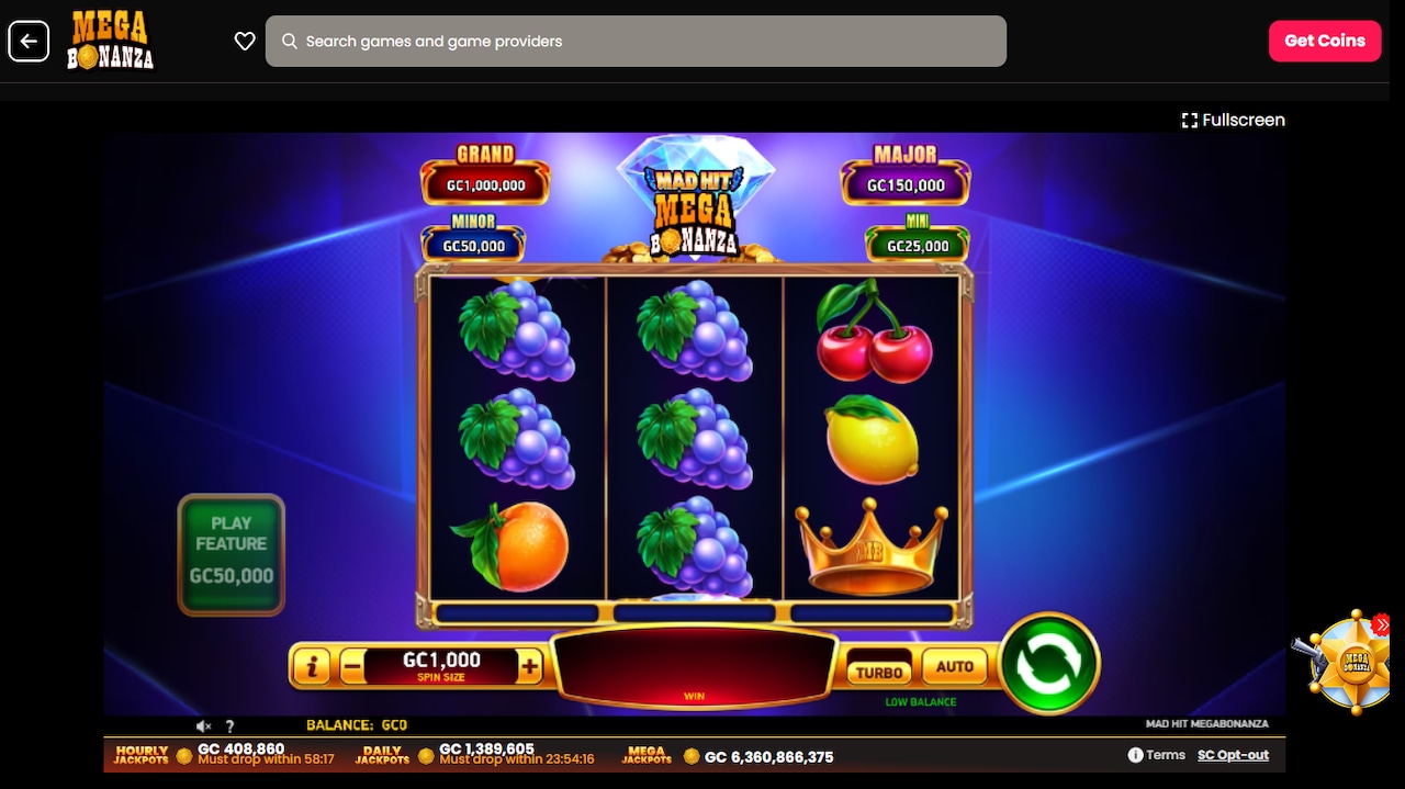 Mega Bonanza Casino slot Mad Hit.