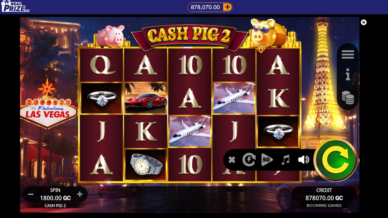 Cash Pig 2 from Booming Games at Real Prize Casino.