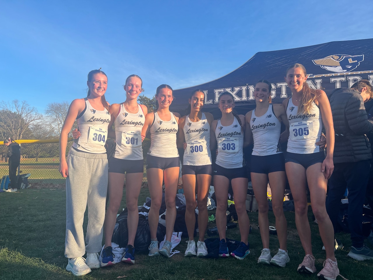 Lexington girls XC team poses for a team photo