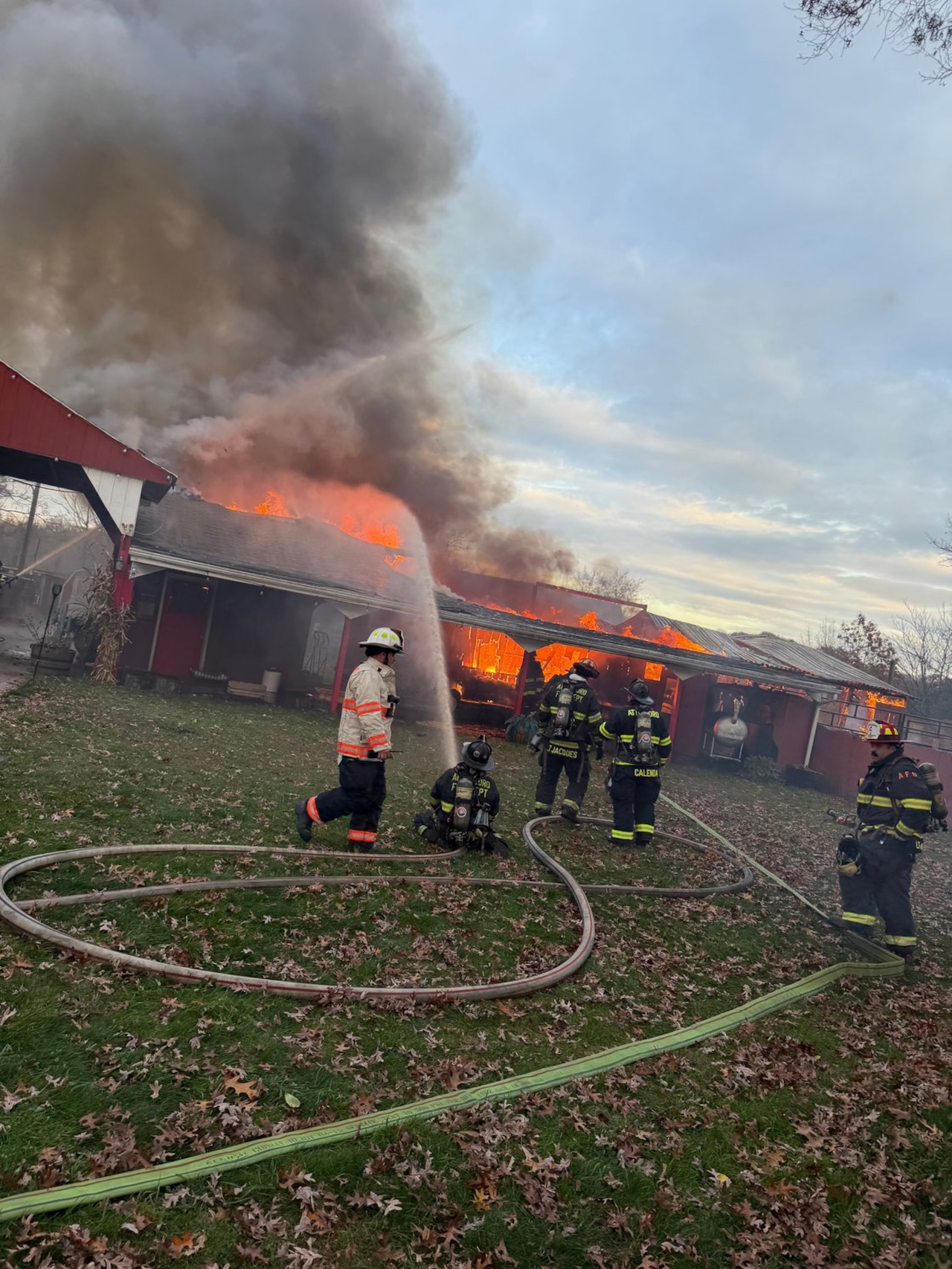 Horses trapped in barn fire