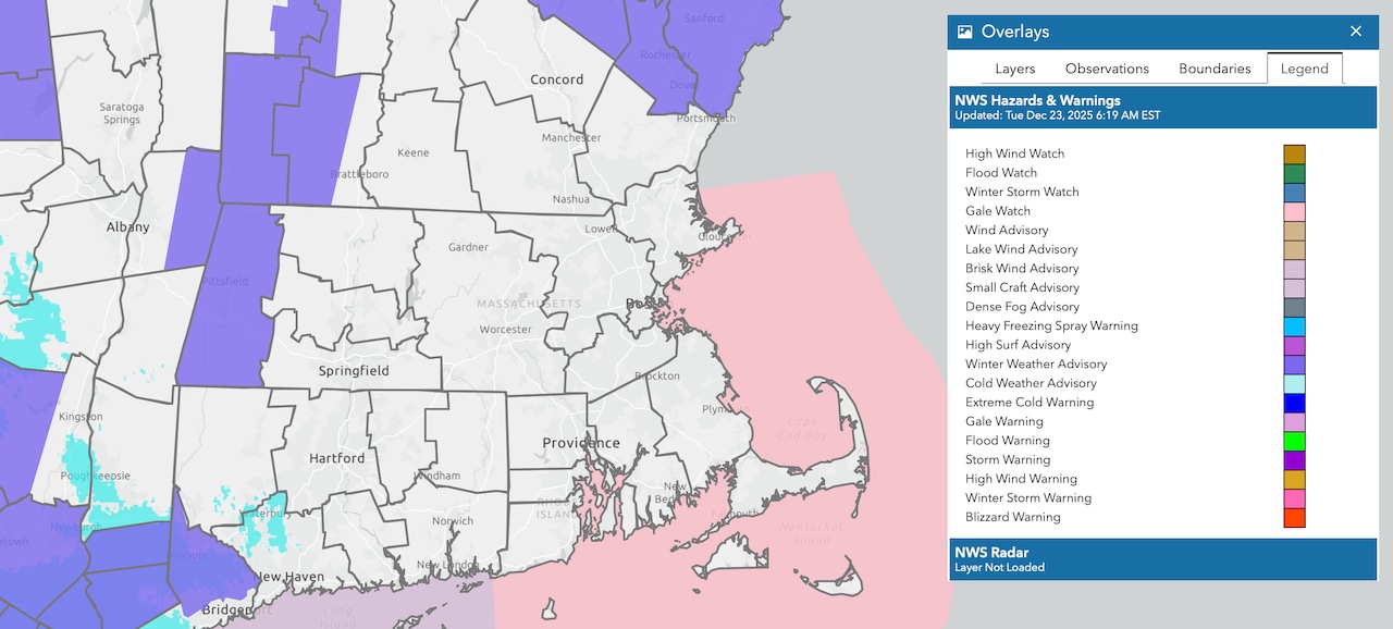 Massachusetts snow maps